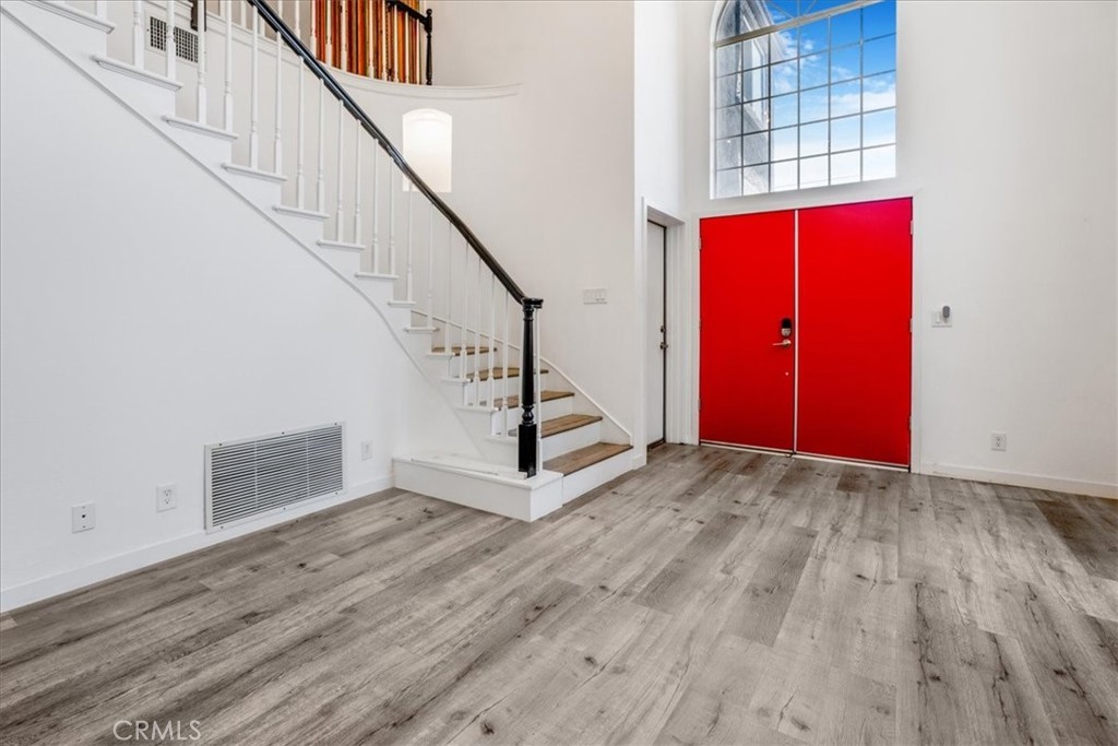 Entry red double doors